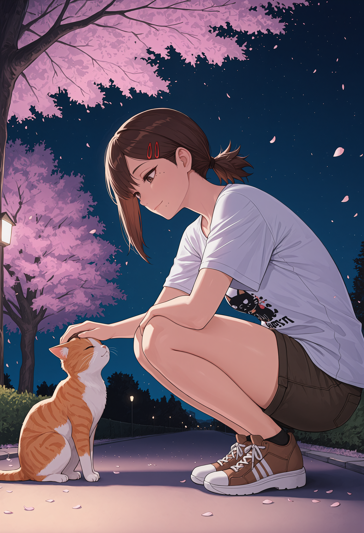 (chainsaw man) kobeni higashiyama - casual - sakura - cat petting_00767.png